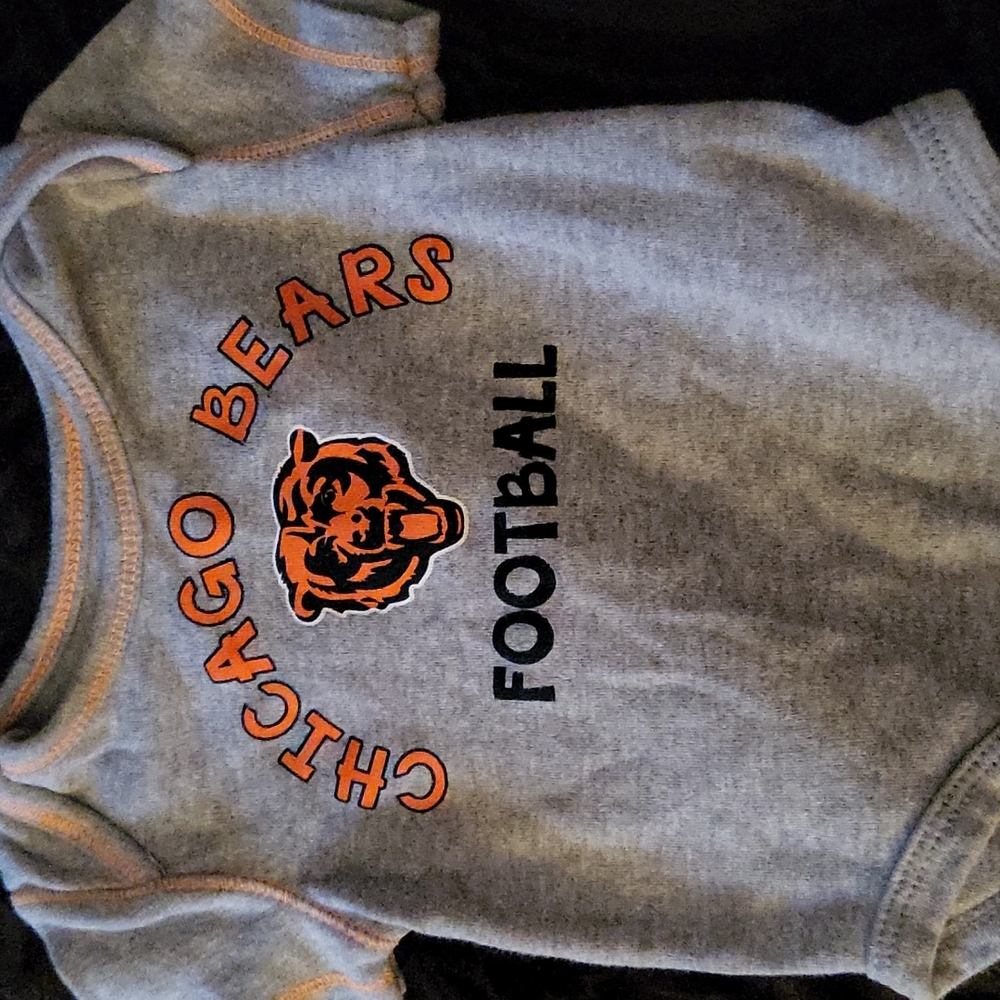 Grey Chicago bears football onesie for a boy or a girl